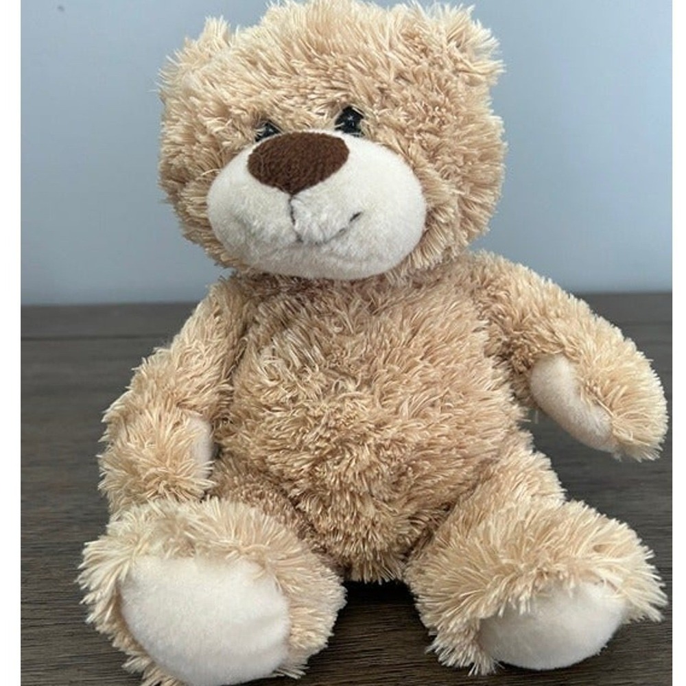 Tan Shaggy Teddy Bear Plush Stuffed Animal Soft Cuddly Toy Bean Bag Bottom
